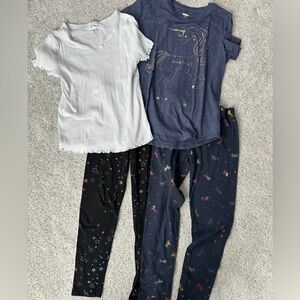 Old Navy, Art Class, Vigos Girls set of leggings and shirts -unicorns size 10/12